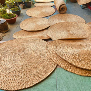 Tapis tissés en jute et en herbe de mer SML - Tapis en paille et en jacinthe d'eau tissés à la main, fabriqués au Vietnam pour le salon et la chambre à coucher - Product Image 1