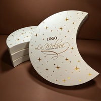 Boîte d'emballage en carton rigide de qualité alimentaire en forme de lune, écologique et luxueuse, avec doublure intérieure et boîte cadeau