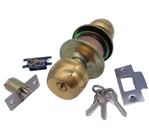 Serratura sferica antifurto a porta singola per uso domestico, universale, per camera da letto, bagno, porta in acciaio inossidabile, materiale in rame - Product Image 4