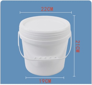 100% nouveau seau en plastique recyclable de qualité alimentaire <span class=keywords><strong>5L</strong></span> couvercle hermétique peintures liquides en gros autres liquides tambours barils PP - Product Image 1