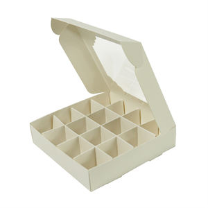 Boîte pliable en plastique, emballage de chocolat, 16 cellules, jetable, 15x15x3.5cm, 500 pièces - Product Image 4