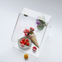 Bestseller Clear Acryl Scharnier Box mit Schloss und Deckel Best Display Rack für die Lagerung