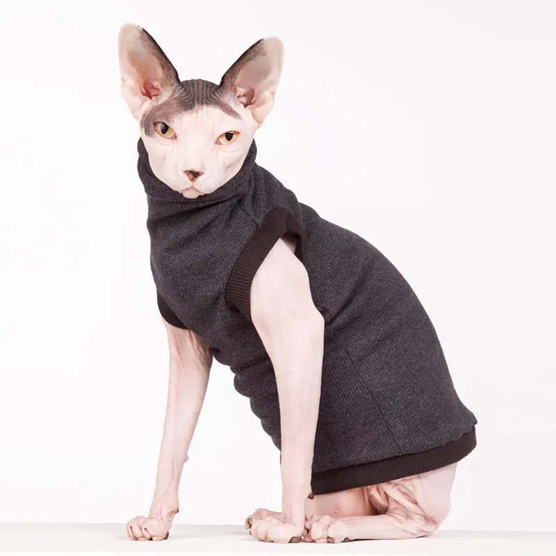 Evcil hayvan giysileri toptan kedi balıkçı yaka moda boş lüks sphynx giyim