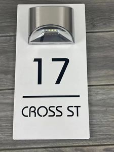 Personalized Solar House Sign Led Modern Door Number Plaque Laser Cutting Contemporary House <b>Plate</b> - Product Image 4