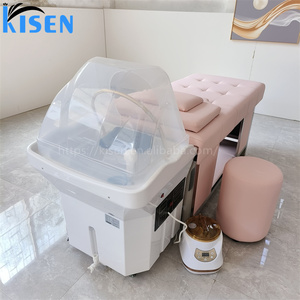 Nouveau lit de massage thaïlandais rose Kisen avec fumigation et circulation d'eau multifonctionnelle sans plomberie pour shampoing - Product Image 4
