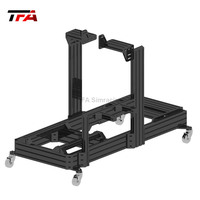 de conducción de coche con soporte de monitor único, kit de simulación de carreras de extrusión de aluminio negro, 4080