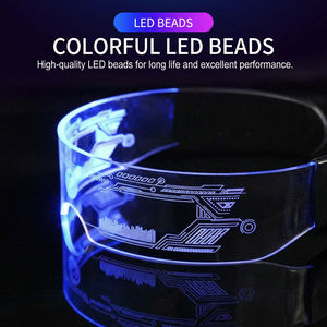 Gafas de Visor Luminosas de Neón con Marco de PC Estilo Punk, Gafas LED Multimodo Brillantes para Fiestas, Carnavales y Eventos de Club, Venta al Por Mayor - Product Image 3