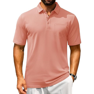 Cotton Pique <b>Polo</b> <b>Shirts</b> for Men <b>with</b> <b>Pocket</b> Classic Short Sleeve - Product Image 4