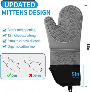 7 Pack Extra <b>Long</b> Oven Mitts and Pot Holder Sets Heat Resistant Silicone Oven Mittens with Mini Oven Gloves Hot Pads Potholders - Product Image 2