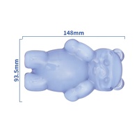 Ensemble clavier et souris en forme d'ours en cristal bleu, repose-poignets en gel noir transparent pour la maison, le bureau et les jeux