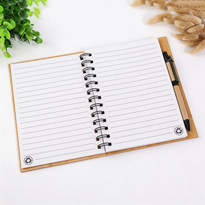 <span class=keywords><strong>Quaderno</strong></span> a <span class=keywords><strong>Spirale</strong></span> in Bambù con Logo Personalizzato, Formato A5, 70 Fogli per Cancelleria Studenti - Product Image 3