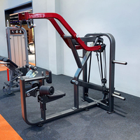 Máquina de remo sentado con carga de placas, brazos independientes y soporte para el pecho, para entrenamiento de fuerza de espalda en gimnasios comerciales