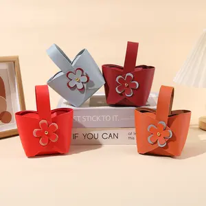 Lieferung von Herstellung kleine Lederschachtel für Geschenk Schokolade Süßigkeiten Verpackung elegante Hochzeitsgeschenktüten für Gäste