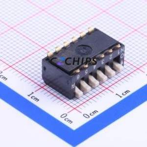 DSPV06LSGET DIP Switch SMD-12P,9x16.6mm Switch Piano Key Single Pole Single Throw 6 2.54mm - Product Image 2
