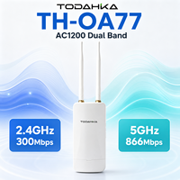 Punto de Acceso Inalámbrico para Exteriores TODAHIKA TH-OA77 para Campus Hospitalario, IP65, AC1200, Doble Banda