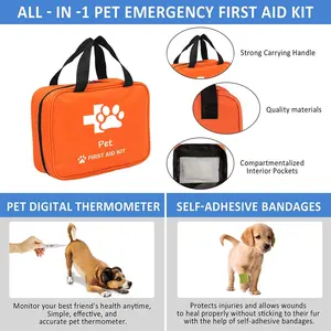 Индивидуальный заказ OEM & ODM, сумка первой помощи для собак и кошек, набор медицинских принадлежностей для домашних животных, аптечка первой помощи для домашнего кемпинга, походов, путешествий