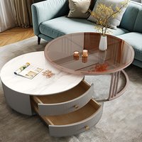 Table basse scandinave en dalle de roche, nouvelle table de salon, table basse d'appoint en métal doré de luxe pour canapé.