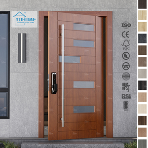 Puerta de pivote de madera Exterior de Foshan Yohome Puerta de pivote de madera Exterior moderna Elegancia moderna de puertas delanteras de pivote - Product Image 2