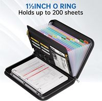 Organisateur de dossiers accordéon en fibre de verre, imperméable et ignifuge, classeur à 3 anneaux avec 13 pochettes, dossier extensible A4 avec fermeture éclair