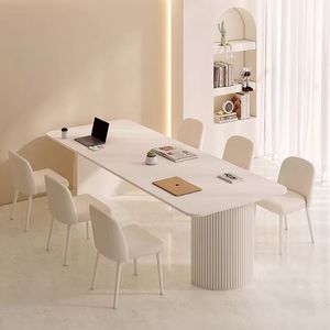Escritorio de madera ecológico moderno con luz LED, escritorio de lujo para el hogar/oficina, hotel/centro comercial, mesa de reunión larga, de estilo moderno, con luz LED - Product Image 1