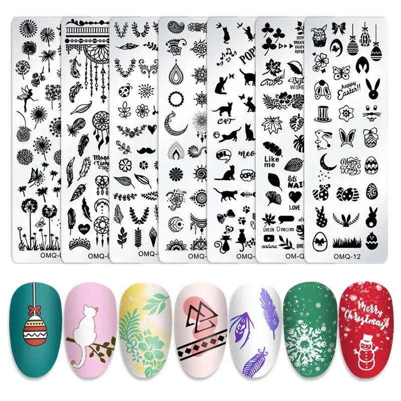 12 Styles Design Nail Beauty Stainless Nail Art Stamp Polish Stamping Plates Nail Stamp Plate