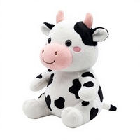 Peluche Vache Noire et Blanche Ultra Douce, Rembourrée en Coton PP, Jouet Anti-Stress pour Enfants, Cadeau d'Anniversaire ou de Chambre