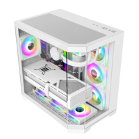 Mollyshine Nouveau Design Boîtier PC Gaming Prix Compétitif 3 Côtés en Verre Trempé Boîtier PC Gamer ATX Tour d'Ordinateur