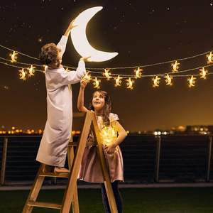 Luces de Hadas Luna y Estrella, Cadena de 20 LED Blanco Cálido, Funciona con Pilas AA, Luces para Dormitorio, para Ramadán, Eid, Halloween, Navidad, Bodas - Product Image 2