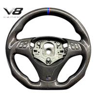 Volant sport personnalisé en fibre de carbone véritable V8carbon pour E81 E82 E84 E87 E88 E90 E92 E93, pièces automobiles, modification, style racing