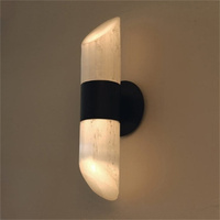 Applique murale en sélénite naturelle au design moderne, éclairage LED en laiton, décoration lumineuse, lampe pour salon, chambre à coucher, hôtel, coin d'escalier
