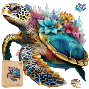 Support de vente directe d'usine personnalisation <span class=keywords><strong>tortue</strong></span> de corail enfants jouets puzzles en <span class=keywords><strong>bois</strong></span> pour le jeu en famille - Product Image 1