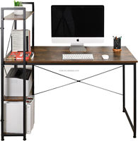 Bureau de travail moderne en métal convertible, extensible et pliable avec rangement pour l'étude, l'écriture, le PC/ordinateur portable, les repas, les jeux - Bureau à domicile