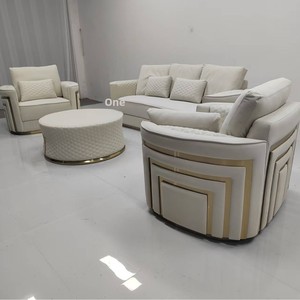 Set di Divani in Velluto Personalizzabile con Struttura in Legno Massello, Stile Moderno Classico di Lusso Postmoderno, Arredamento di Alta Gamma per Soggiorno di Villa - Product Image 2