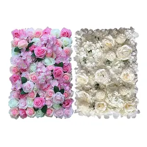 Custom Wedding Decorative Backdrop Artificial Flower Panels, Artificial Red Pink Rose Flower Wall Panel for Wedding Party Decor
