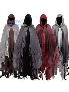 Capa de Terror de Halloween HP para Hombre, Disfraz de Muerte con Capucha para Fiesta, Túnica de Cosplay de Ceñido al Cuero, Talla Adulto - Product Image 1
