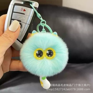 Faux doux Rex lapin fourrure en peluche <span class=keywords><strong>chat</strong></span> <span class=keywords><strong>pompon</strong></span> chaton Pom Pom poupée <span class=keywords><strong>porte</strong></span>-clés pour femmes fille sac breloque <span class=keywords><strong>porte</strong></span>-clés jouets pendentif accessoires - Product Image 2
