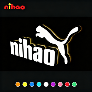 NIHAO Factory Lettres lumineuses 3D en acrylique, logo, enseigne lumineuse 3D pour décoration murale, <span class=keywords><strong>restaurant</strong></span> - Product Image 1