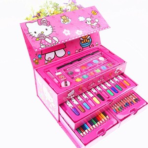 Set de Papelería con Caja de Regalo de Pintura de Dibujos Animados, Pinceles para Estudiantes, Bolígrafo de Acuarela Portátil, Diseño de Cajón, Set de Pintura para Niños - Product Image 1