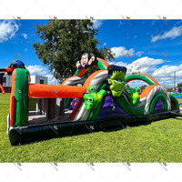 Parcours d'obstacles gonflable commercial pour Halloween, course d'obstacles gonflable, location extérieure pour jardin