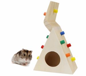 Renkli Modern ahşap kauçuk kafes oyuncak tahterevalli tünel gizlemek küçük hayvanlar için oyuncak oyna cüce Hamster fare - Product Image 1
