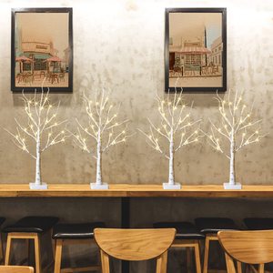 <span class=keywords><strong>Bouleau</strong></span> blanc avec lumières LED, arbre de table à LED, décorations de Noël arbre éclairé pour la décoration intérieure de la cheminée - Product Image 6