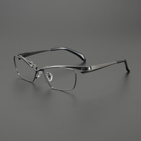 Gafas Ópticas de Titanio Puro de Alta Calidad, Diseño de Lujo, Ultraligeras, Anti Luz Azul, Montura Cuadrada Retro para Negocios, con Estuche