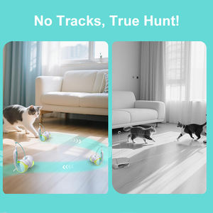 Wholesale Luxury Automatic <b>Cat</b> Toy Remote Control LED <b>Wheels</b> USB Rechargeable Interactive Feather Toy <b>Cat</b> <b>Exercise</b> & Training - Product Image 4