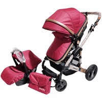 Poussettes de siège d'auto pliables bon marché 4 en 1 landau poussette pour bébé Landau de voyage pour enfants poussette 3 en 1 avec 6 accessoires gratuits