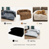 Canapé-lit pour chien en fausse fourrure shaggy, en forme de L, avec rembourrage en coton PP, base antidérapante, 9 couleurs, 5 tailles, OEM, marque privée, vente en gros, lavable en machine