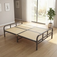 Lit simple pliable moderne en bois massif 1,2 m/1 m avec cadre en fer renforcé et panneau rigide, taille personnalisable, idéal pour petite chambre