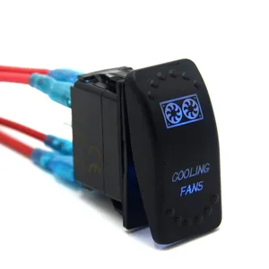 Wholesale Car COOLING FANS 5Pin Laser Backlit Blue Rocker Toggle Switch 20A 12V On/オフCarling Style