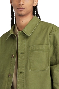 Custom Men's Logo-Appliqued Garment-Dyed Canvas <strong>Jacket</strong> Stylish Utility <strong>Jacket</strong> Washed Canvas <strong>Chore</strong> <strong>Jacket</strong> - Product Image 4