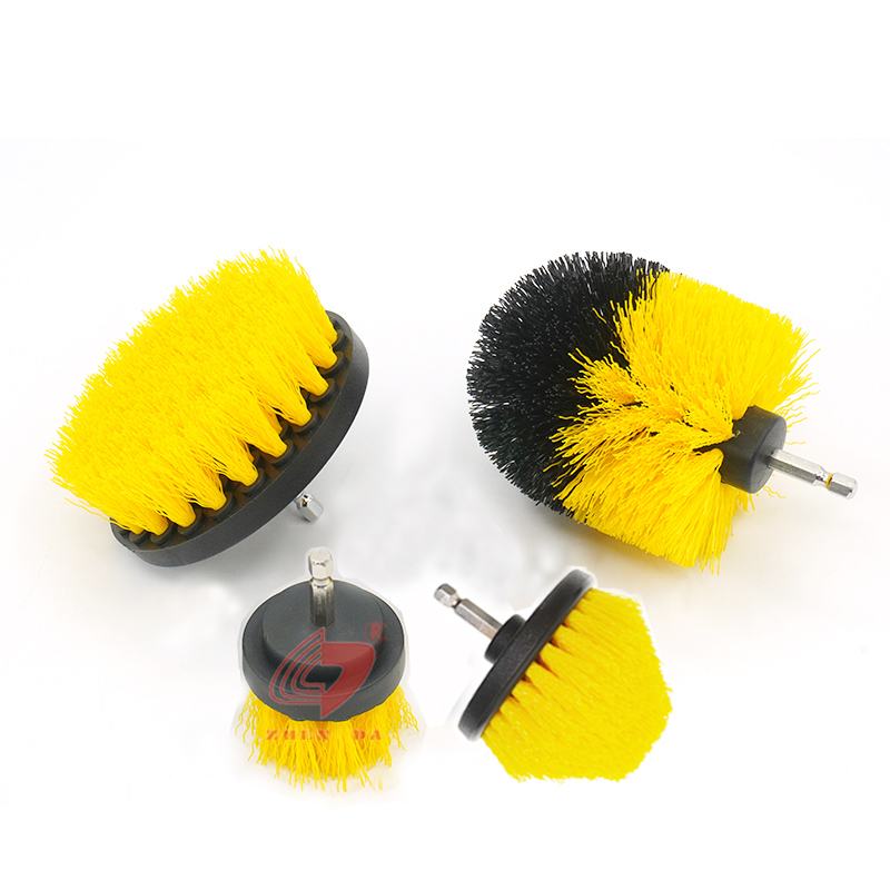 Car Cleaning Detailed Drill Scrubber Brushes With 2.5" Tapered Brush