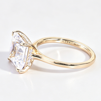 Bague de mariage classique en moissanite à quatre griffes 1CT 3CT 6CT en argent sterling S925 plaqué or